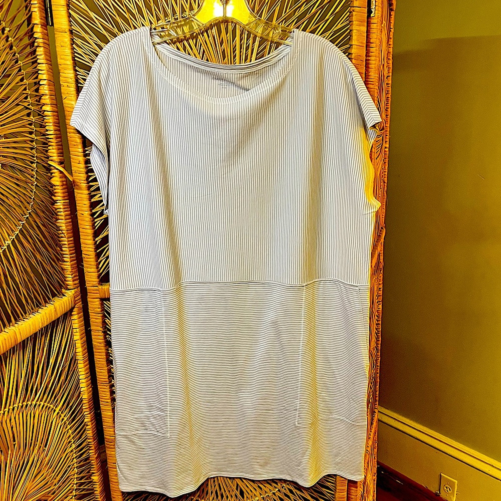 Ministripe Organic Cotton jersey shirt dress